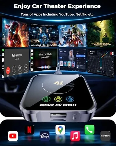 The Magic AI Box Wireless CarPlay Adapter, Fast Car Video Box in real use