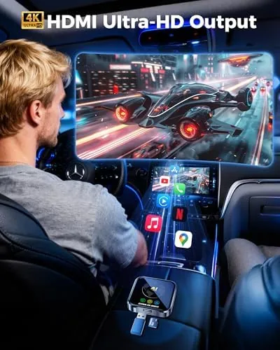 The Magic AI Box Wireless CarPlay Adapter, Fast Car Video Box compared in context