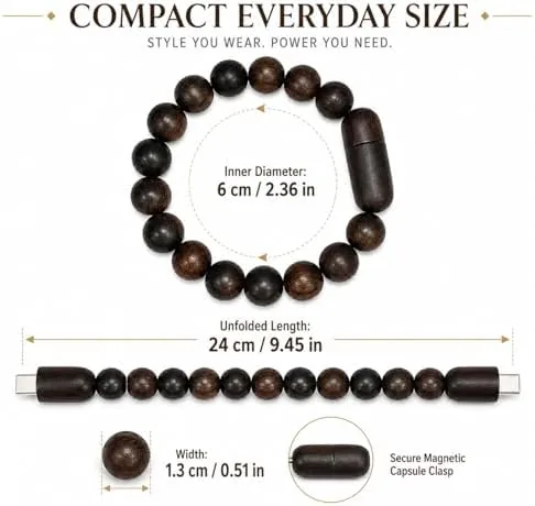 The USB Charging Cord Beaded Bracelets for Women 60W Fast Charge in real use