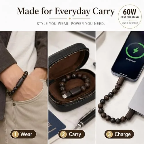 The USB Charging Cord Beaded Bracelets for Women 60W Fast Charge compared in context