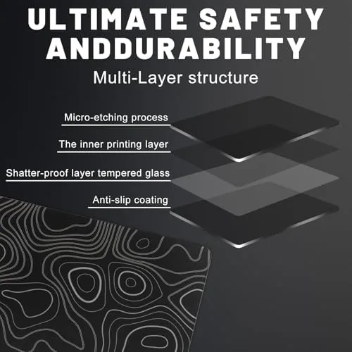 Close look at the Glass Mousepad, Hard Surface Gaming Mouse Pads, Mousepad Gaming, Glasspad build quality