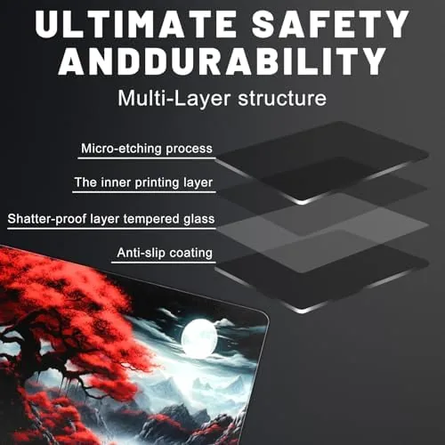 Close look at the Glass Mousepad, Hard Surface Gaming Mouse Pads, Mousepad Gaming, Glasspad build quality