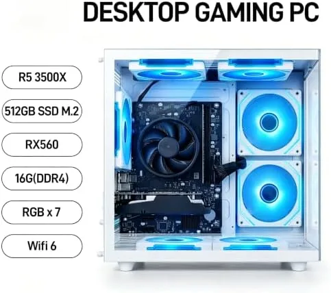 Close up of the internals through the tempered glass showing the graphics card