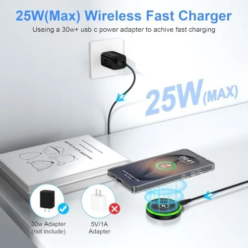 Close look at the 25W for Samsung Magnetic Wireless Charger Android Fast Charging Pad build quality