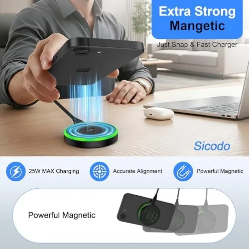 The 25W for Samsung Magnetic Wireless Charger Android Fast Charging Pad in real use