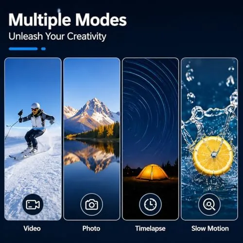 The camera's touch screen showing its recording menu