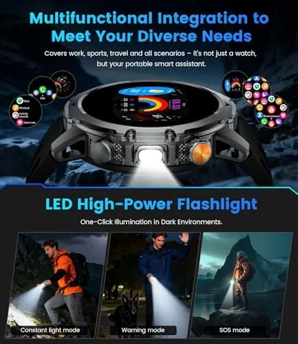 The watch displaying heart rate and workout data on screen