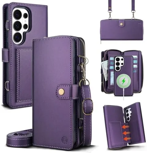 Overview of the for Samsung Galaxy S26 Ultra Detachable Wallet MagSafe Case, Purple