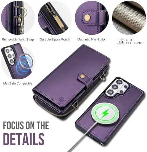 The for Samsung Galaxy S26 Ultra Detachable Wallet MagSafe Case, Purple in real use