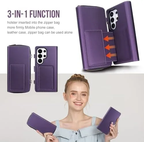 Another view of the for Samsung Galaxy S26 Ultra Detachable Wallet MagSafe Case, Purple