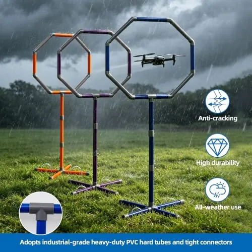 Testing the Drone Obstacle Course Kit 3 Hoop Sizes (27", 23", 20") over two weeks