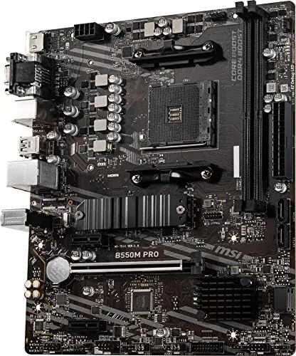 Four DDR4 memory slots with a heat spreader kit installed