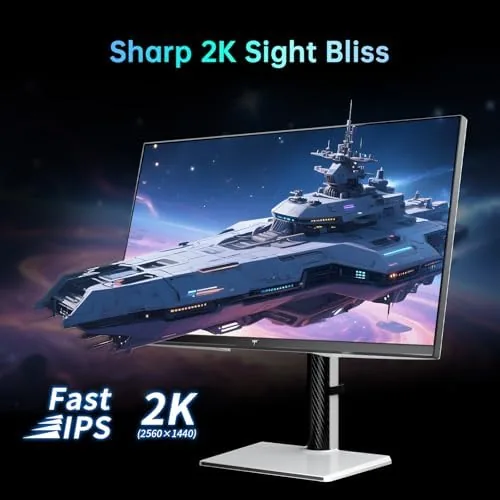 The KTC 27 Inch 1440P Mini LED Gaming Monitor 200Hz, White in real use