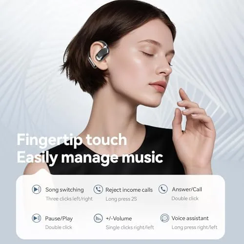 The Open Ear Headphones Bluetooth Wireless Over Ear Earbuds(Black) | Ergonomic in real use