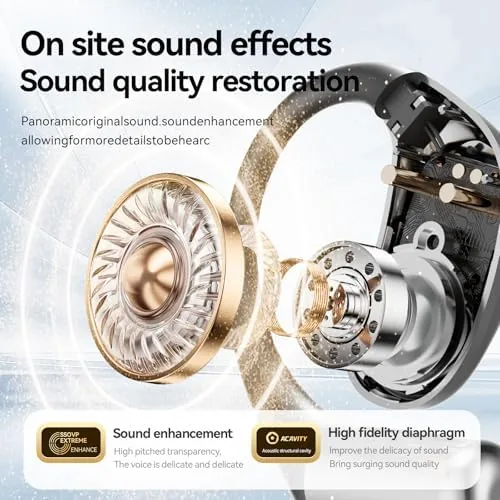 Another view of the Open Ear Headphones Bluetooth Wireless Over Ear Earbuds(Black) | Ergonomic
