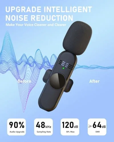 Another view of the 4 Wireless Lavalier Microphones Systems for iPhone Android Phone Pad