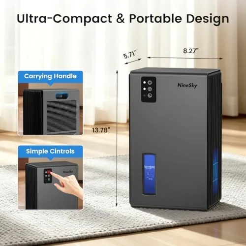 Another view of the Dehumidifiers for Home, 1000 Sq.Ft Dehumidifier with 95oz Water Tank