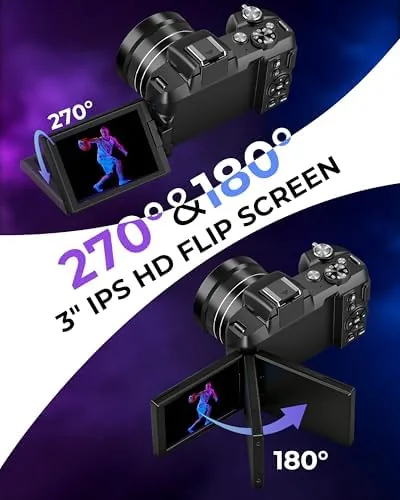 The vlogging camera beside a smartphone and a mirrorless camera for comparison