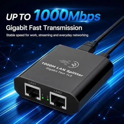 The Ethernet Splitter 1 to 2 Mini Gigabit Internet Switch 1 in real use