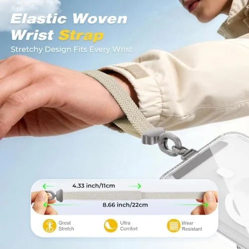 The Stretchy Phone Wrist Strap, with 360° Rotatable Metal Tab | in real use