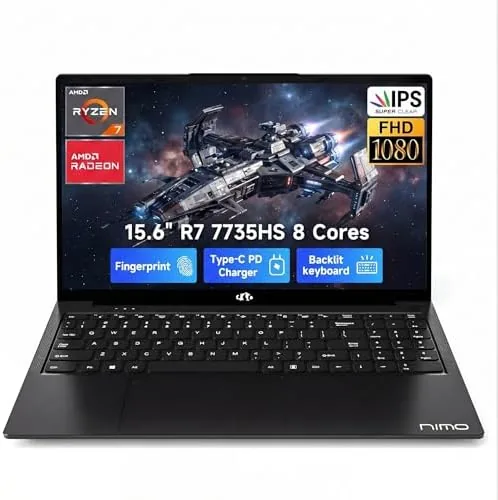 Overview of the NIMO Gaming Laptop, AMD Ryzen 7 7735HS 8 Cores (Up