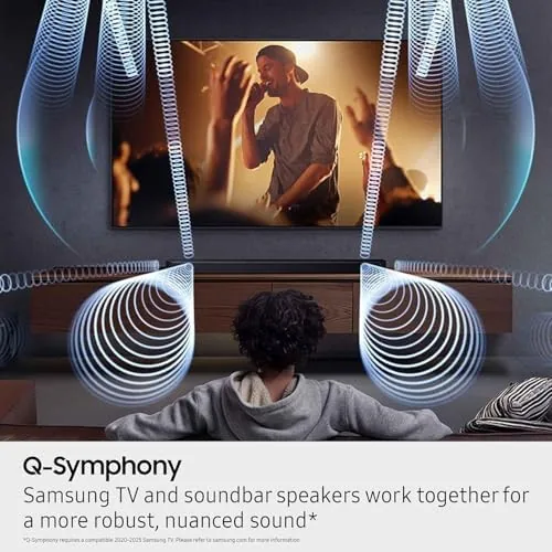 The Samsung HW-Q800F wireless subwoofer standing in a home theater corner