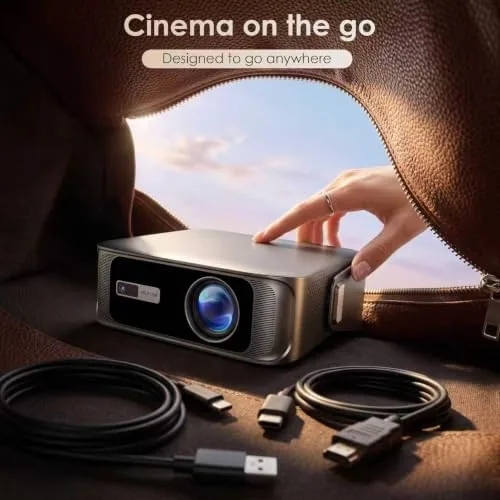 Close view of the rotating lens housing on the projector body