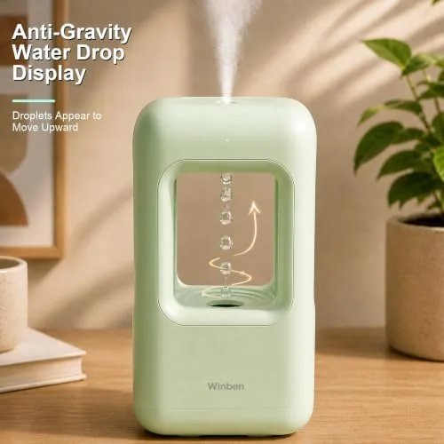 Close look at the 600mL Mini Cool Mist Humidifier with Anti-Gravity Water Drop Display build quality