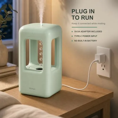 The 600mL Mini Cool Mist Humidifier with Anti-Gravity Water Drop Display compared in context
