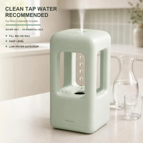 Testing the 600mL Mini Cool Mist Humidifier with Anti-Gravity Water Drop Display over two weeks