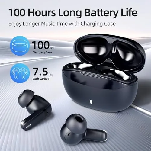 Close look at the Wireless Earbuds, 100H Bluetooth 5.4 Headphones, ENC+ ANC Noise Cancelling build quality