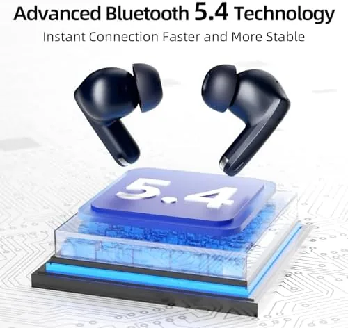 Another view of the Wireless Earbuds, 100H Bluetooth 5.4 Headphones, ENC+ ANC Noise Cancelling