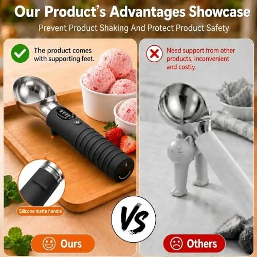 The Heated Ice Cream Scoop with Removable Dishwasher Safe Head | compared in context