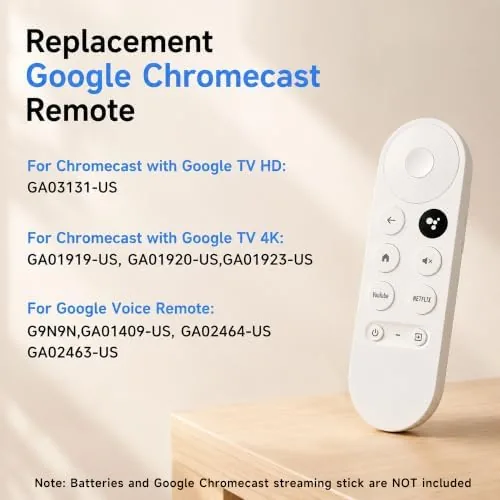 Another view of the G9N9N Voice Remote Control Compatible with Chromecast 4k Snow |