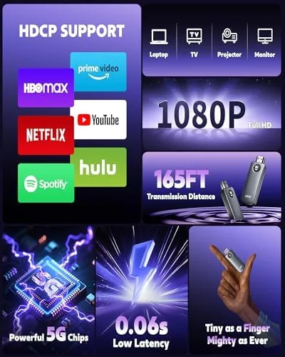 Another view of the MpioLife 2026 Wireless HDMI Transmitter and Receiver, 4K Decode 1080P