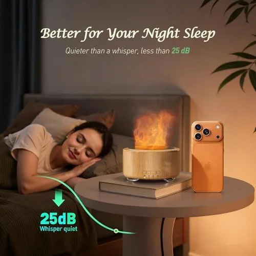 The Essential Oil Diffuser for Home: 500ml Fireplace Flame Light | in real use