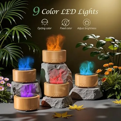 The Essential Oil Diffuser for Home: 500ml Fireplace Flame Light | compared in context