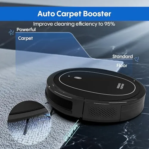 The robot vacuum and mop combo cleaning a hard floor kitchen