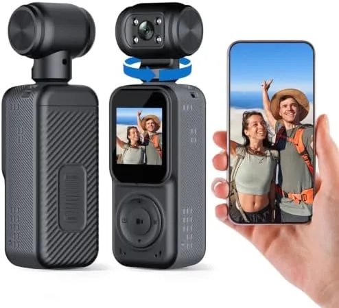 Overview of the 2K Handheld Vlogging Camera, Portable Pocket POV Camcorder Body Cam