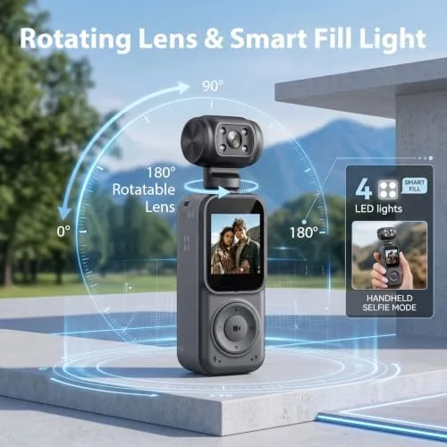 The 2K Handheld Vlogging Camera, Portable Pocket POV Camcorder Body Cam in real use