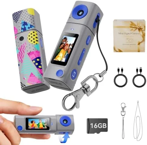 Overview of the Mini Keychain Digital Camera:2K Digital Mini Camera with 16GB Card