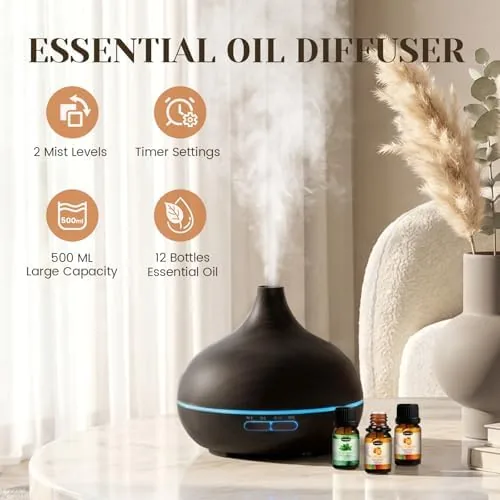 Close look at the Hanolly Essential Oil Diffuser for Home 500ML | Aromatherapy Diffuser build quality