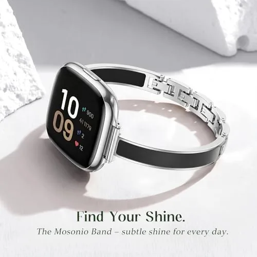 Close look at the Mosonio Slim Elegant Band for Fitbit Versa 4/Versa 3/Sense 2/Sense build quality