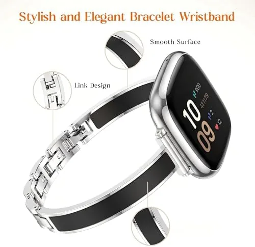 Another view of the Mosonio Slim Elegant Band for Fitbit Versa 4/Versa 3/Sense 2/Sense