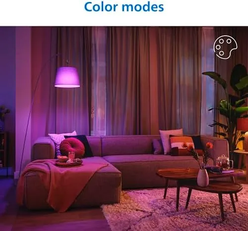 Three smart bulbs in a row showing different white color temperatures