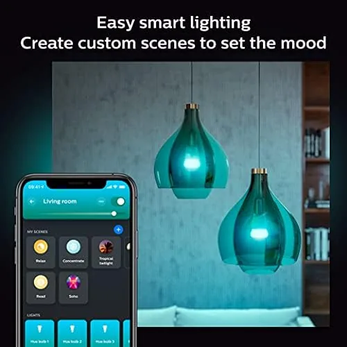 The Philips Hue Smart 75W A19 LED Bulb - White and compared in context