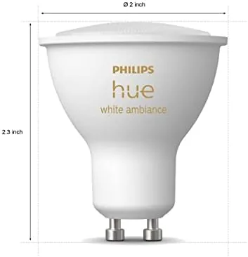 Close look at the Philips Hue Smart 60W GU10 LED Bulb - White Ambiance build quality