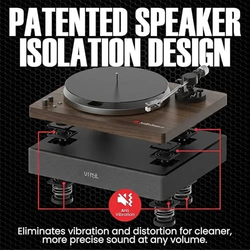 The AudioSource Vinyl Record Player, All-in-one Turntable with 2.1 Channel Built-in in real use