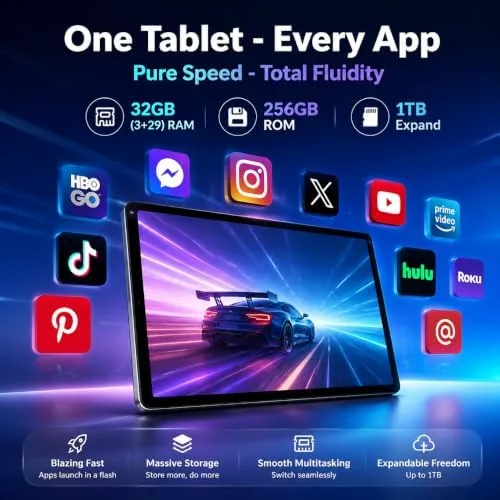 The 2026 Android 16 Tablet 11inch, 32GB +256GB +1TB Expand, 7800mAh compared in context