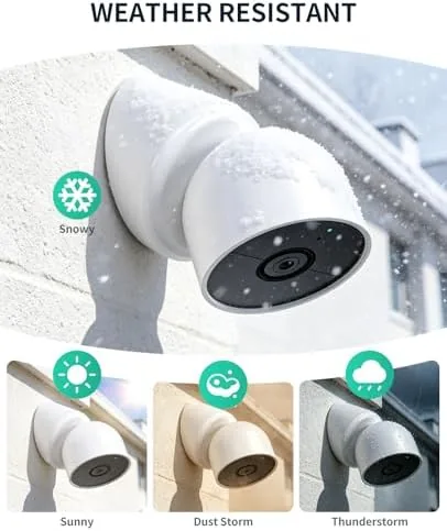 The Nest Cam mounted under an eave with the mount visible